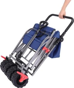 AREBOS Handkar | Transportwagen | Apparatuurwagen | Opvouwbaar | Duwstang| Blauw -Kampeerclub 1001x1200 7