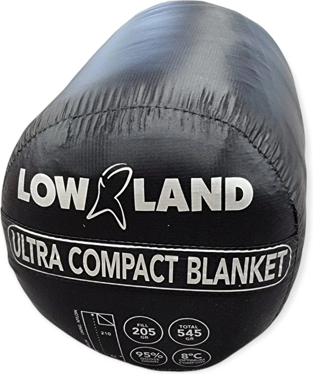 LOWLAND OUTDOOR® Ultra Compact Blanket - Donzen Slaapzak - Gewicht 495g - 210x80 Cm - Comfort Temperatuur +8°C 6 LOWLAND OUTDOOR® Ultra Compact Blanket - Donzen Slaapzak - Gewicht 495g - 210x80 Cm - Comfort Temperatuur +8°C - Afbeelding 6