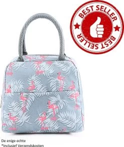 Koeltas - Lunchtas - Volwassenen En Kinderen - Compact & Handig: Zomer - Picknick -School - Lunch - Werk - Grijs Flamingo -Kampeerclub 1016x1200 4
