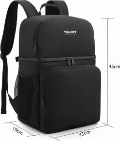 Koeltas Rugzak (28L) - Geschikt Voor 16 Blikjes - Lunchtas Voor Dames En Heren - Zwart -Kampeerclub 1023x1200