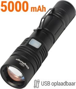 Zaklamp LED Oplaadbaar USB 5000 MAh Militaire Zaklamp 1200 Echte Lumen KM-55 -Kampeerclub 1030x1200 3