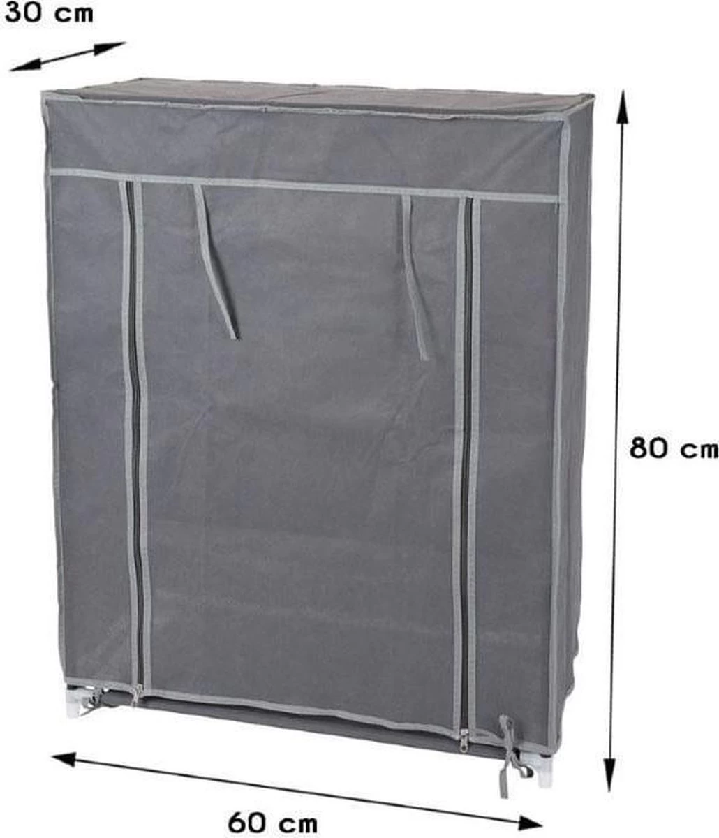 Merkloos GARDEROBE KAST - 3 SCHAPPEN - 60X30X80 CM 4 Merkloos GARDEROBE KAST - 3 SCHAPPEN - 60X30X80 CM - Afbeelding 4