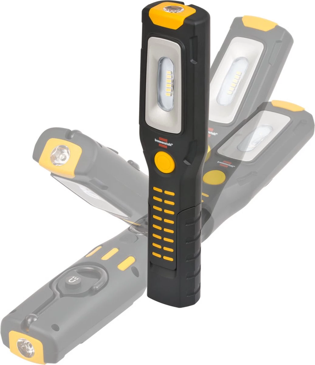 Brennenstuhl Multifunctionele LED Werklamp Met 6 + 1 Superheldere SMD-ledlampen 3 Uur Lichtduur, 360 Graden Draaibare Haak, Knikbare Voet, 2 Sterke Magneten 3 Brennenstuhl Multifunctionele LED Werklamp Met 6 + 1 Superheldere SMD-ledlampen 3 Uur Lichtduur, 360 Graden Draaibare Haak, Knikbare Voet, 2 Sterke Magneten - Afbeelding 3