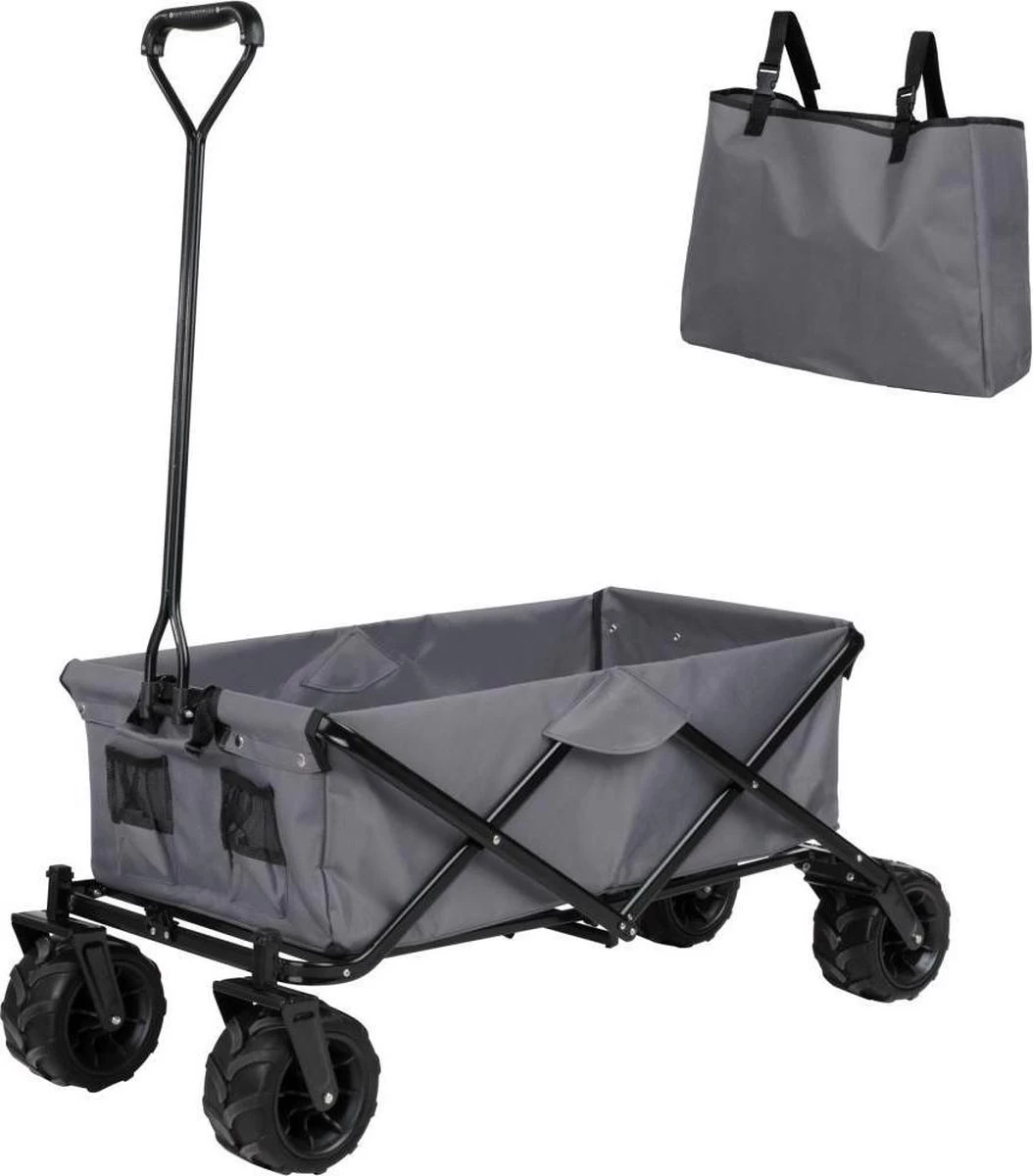 TecTake - Opvouwbare Bolderkar Heidrun Grijs 1 TecTake - Opvouwbare Bolderkar Heidrun Grijs