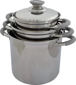 Eurotrail Pannenset Glasgow - RVS - 3 Delig - Grey -Kampeerclub 1064x1200 2