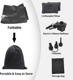 Opblaasbaar Matras Voor In De Auto, Opblaasbaar Bed, Opvouwbaar, Comfortabele Autostoel, Automatras Met Elektrische Luchtpomp En 3 Adapters, 2 Kussens En Draagtas, Voor Camping, Reizen (zwart) 13 Opblaasbaar Matras Voor In De Auto, Opblaasbaar Bed, Opvouwbaar, Comfortabele Autostoel, Automatras Met Elektrische Luchtpomp En 3 Adapters, 2 Kussens En Draagtas, Voor Camping, Reizen (zwart) -Kampeerclub 1093x1200 7