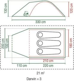 Coleman Darwin 3 Plus Koepeltent - 3-Persoons - Groen -Kampeerclub 1097x1200 7