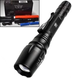 Militaire Zaklamp LED | 1000 Lumen | 2x 18650 Oplaadbare Batterij & Oplader | King Mungo KM-T14