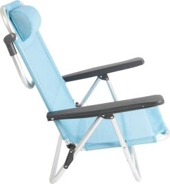 Bo-Camp Beach Chair - Monaco - Aluminium - Blauw -Kampeerclub 1106x1200