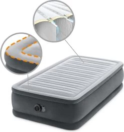 Intex Luchtbed - 1-Persoons - 99 X 191 X 46 Cm - Grijs - Met Ingebouwde Pomp, Hoeslaken Antraciet En Reparatieset -Kampeerclub 1133x1200 7