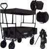 AREBOS Handwagen Vouwbare Dak Handwagen Vouwbare Trolley Uitrustingswagen Zwart