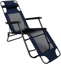 Ligstoel 180x60cm - Opvouwbaar Campingstoel Ligbed Strandstoel Tuinstoel Vouwligstoel Blauw -Kampeerclub 1144x1200 1