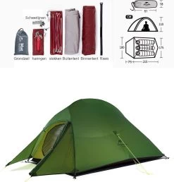 Cloud Up 3 Upgraded - Naturehike® - Tent 3 Persoons - Lichtgewicht Tent - Incl. Grondzeil - 20D 4000MM - Outdoor Kampeertent - Waterdicht - Hiking & Wandelen 18 Cloud Up 3 Upgraded - Naturehike® - Tent 3 Persoons - Lichtgewicht Tent - Incl. Grondzeil - 20D 4000MM - Outdoor Kampeertent - Waterdicht - Hiking & Wandelen -Kampeerclub 1147x1200 4