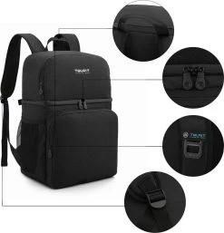 Koeltas Rugzak (28L) - Geschikt Voor 16 Blikjes - Lunchtas Voor Dames En Heren - Zwart -Kampeerclub 1152x1200 2