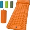 LVNRIDS Isomat, Zelfopblazend, Ultralicht, Luchtmatras, Camping, Zelfopblaasbaar, Opblaasbaar Matras, 3,9 Inch Dik, Met Voetperspomp En Kussen, Voor Camping, Reizen, Outdoor, Wandelen, Strand, Oranje