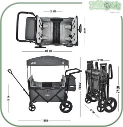 FableKids LEO X4Plus Opvouwbare Wagen Met Dak Fossil Grey -Kampeerclub 1161x1200 4