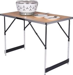Kamyra® Campingtafel Inklapbaar - Kampeertafel, Partytafel - Opvouwbaar, Lichtgewicht & In Hoogte Verstelbaar - Aluminium/Hout -Kampeerclub 1169x1200