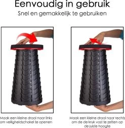 Kampeerkruk - Uitschuifbare Kruk - Rood/Zwart- Tot 120 Kg - Travel Stool - Opvouwbare Campingkruk - Inklapbaar Krukje - Telescopische Kruk - Camping - Outdoor 13 Kampeerkruk - Uitschuifbare Kruk - Rood/Zwart- Tot 120 Kg - Travel Stool - Opvouwbare Campingkruk - Inklapbaar Krukje - Telescopische Kruk - Camping - Outdoor -Kampeerclub 1175x1200