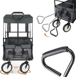 Monzana Bolderkar Opvouwbaar - 100 Liter - Met Afneembaar Dak Grijs -Kampeerclub 1180x1200 7