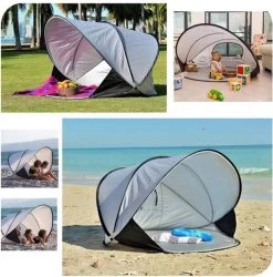 Deryan Luxe Pop Up Strandtent XXL - Anti-UV 50+ - Zilver -Kampeerclub 1185x1200 7