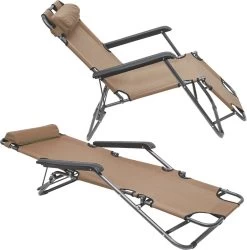 Ligstoel Opvouwbaar 155x60cm - Lichte Ligbed Relaxstoel Tuinstoel Campingstoel Strandstoel -Kampeerclub 1186x1200
