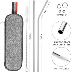 House Of Husk Reisbestek - Reis Bestekset - Chopsticks - Metalen Rietjes Met Borstel - Lepel - Vaatwasserbestendig - RVS - 7 Delig - Zilver -Kampeerclub 1186x1200 3