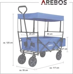 AREBOS Handwagen Vouwbare Dak Handwagen Vouwbare Trolley Uitrustingswagen Blauw 17 AREBOS Handwagen Vouwbare Dak Handwagen Vouwbare Trolley Uitrustingswagen Blauw -Kampeerclub 1188x1200 16