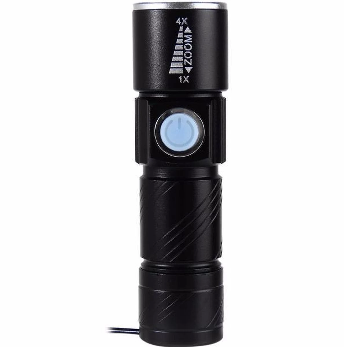 Creartix - Oplaadbare USB LED-zaklamp - Herlaadbare Flashlight Waterproof - 800 Lumen - Met Zoom - Waterbestendig - Zwart 5 Creartix - Oplaadbare USB LED-zaklamp - Herlaadbare Flashlight Waterproof - 800 Lumen - Met Zoom - Waterbestendig - Zwart - Afbeelding 5