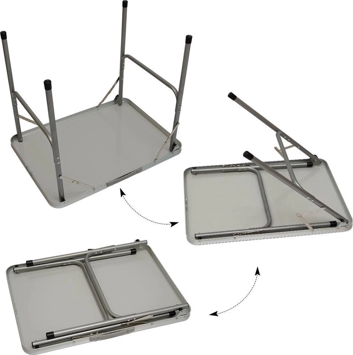 Alu Campingtafel 70x55cm - Inklapbbar Kampeertafel - Picknicktafel Licht Vouwtafel Klaptafel Grijs 10 Alu Campingtafel 70x55cm - Inklapbbar Kampeertafel - Picknicktafel Licht Vouwtafel Klaptafel Grijs - Afbeelding 10