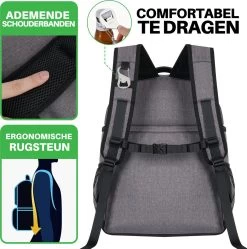 Brisby 4 Laags Geïsoleerde Koeltas Rugzak - 25 Liter - Met Handige Vakken Voor Bestek En Essentials - Waterafstotend Materiaal - Donkergrijs -Kampeerclub 1192x1200 4