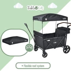 FableKids LEO X4Lite Opvouwbare Handkar Met Dak Onyx Zwart -Kampeerclub 1194x1200 8