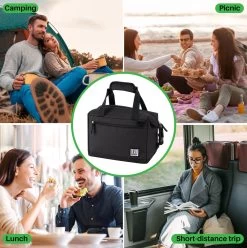 Brisby 4 Laags Geïsoleerde Koeltas - Lunchtas 12 Liter - Extra Ruimte Uitvouwbaar- Zwart -Kampeerclub 1197x1200 31