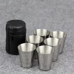 6x Rvs Shot Bekertjes - Borrelglaasjes - Thee/ Koffie Beker - Shotjes Met Leren Case - Bekers 30 ML -Kampeerclub 1197x1200 56