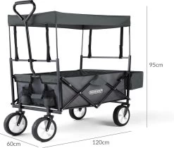 Monzana Bolderkar Opvouwbaar - 100 Liter - Met Afneembaar Dak Grijs -Kampeerclub 1200x1020 7