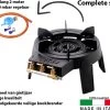 Foker Originele Wokbrander Set - Gietijzer - 3 Verschillende Kleppen - Met Uitneembare Ring Geschikt Voor Pannen En Wokken - Max 9,4kW - Propaan