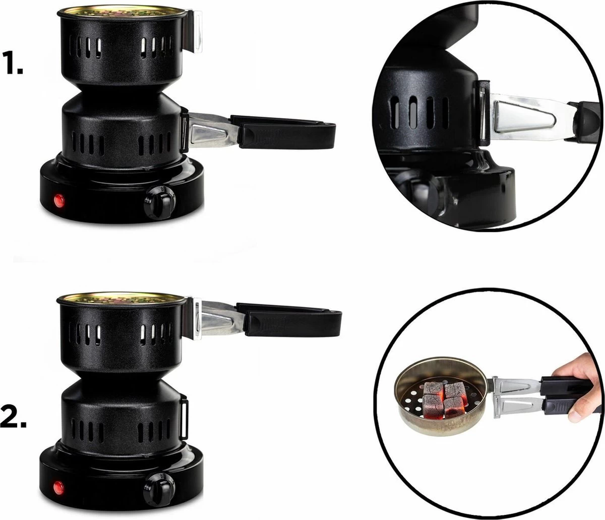 SMH LINE® Kolenbrander - Elektrische Kolenbrander - 600W - Incl. Tang 2 SMH LINE® Kolenbrander - Elektrische Kolenbrander - 600W - Incl. Tang - Afbeelding 2