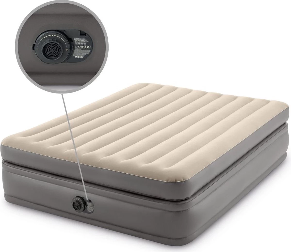 Intex Prime Comfort - Luchtbed - 2-Persoons - 152x203x51 Cm (BxLxH) - Grijs - Met Ingebouwde Motorpomp 9 Intex Prime Comfort - Luchtbed - 2-Persoons - 152x203x51 Cm (BxLxH) - Grijs - Met Ingebouwde Motorpomp - Afbeelding 9