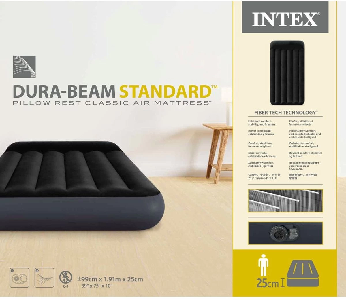 Intex Pillow Rest Classic Twin Luchtbed - 1-persoons - 99x191x25cm 5 Intex Pillow Rest Classic Twin Luchtbed - 1-persoons - 99x191x25cm - Afbeelding 5