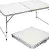 Aluminium Kampeertafel 120x60cm - Campingtafel Inklapbaar - 3-voudig Verstelbare Vouwtafel Grijs