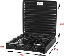 Zilan - Gas Kooktoestel 4 Pits - Campingkooktoestel - Gaskookplaat - Zwart -Kampeerclub 1200x1052 1