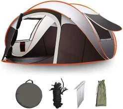 Fly Lab Luxe Pop Up Tent - Kampeer Tent - Grijs/Oranje - 4 Persoons -Kampeerclub 1200x1059 3