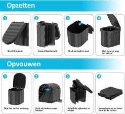 Merkloos Camping Toilet Met Draagtas En 10 Vuilzakken - Toiletemmer Draagbaar Met Deksel -Kampeerclub 1200x1091 5