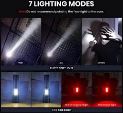 Zacro Zaklamp - Led Oplaadbaar - Militaire Zaklamp - 100000 Lumen - Met 7 Modi - COB Zijlicht - Waterdichte - Voor Noodgevallen, Kamperen, Thuis -Kampeerclub 1200x1105 13