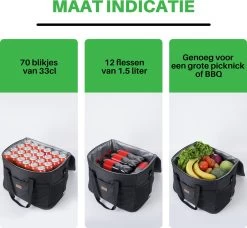 Packaway 4 Laags Geïsoleerde Koeltas - Lunchtas 40 Liter - Zwart -Kampeerclub 1200x1106 5