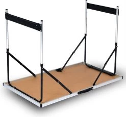 Kamyra® Campingtafel Inklapbaar - Kampeertafel, Partytafel - Opvouwbaar, Lichtgewicht & In Hoogte Verstelbaar - Aluminium/Hout -Kampeerclub 1200x1121