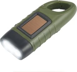 Dynamo En Solar LED Zaklamp Met Clip - Oplaadbare Flashlight - Op Zonne- Energie Gedreven - Met Hand Gedreven Dynamo Oplaad Functie - Handmatig Aangedreven Oplaad Lamp - Geschikt Voor Kamperen, Outdoor Activiteiten, Noodpakket - Groen -Kampeerclub 1200x1124 4