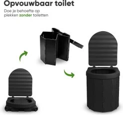 KNGZ Outdoor Gear – Camping Toilet – Nieuw Model – Biologisch Afbreekbare Zakjes – Opvouwbare Camping Toilet Met Deksel – Camping Toilet Hoge Zit – Draagbare WC Emmer Volwassen – Draagbaar Mobiel Potje – Nachtemmer – Opvouwbaar Toilet – Kamperen -Kampeerclub 1200x1125 6