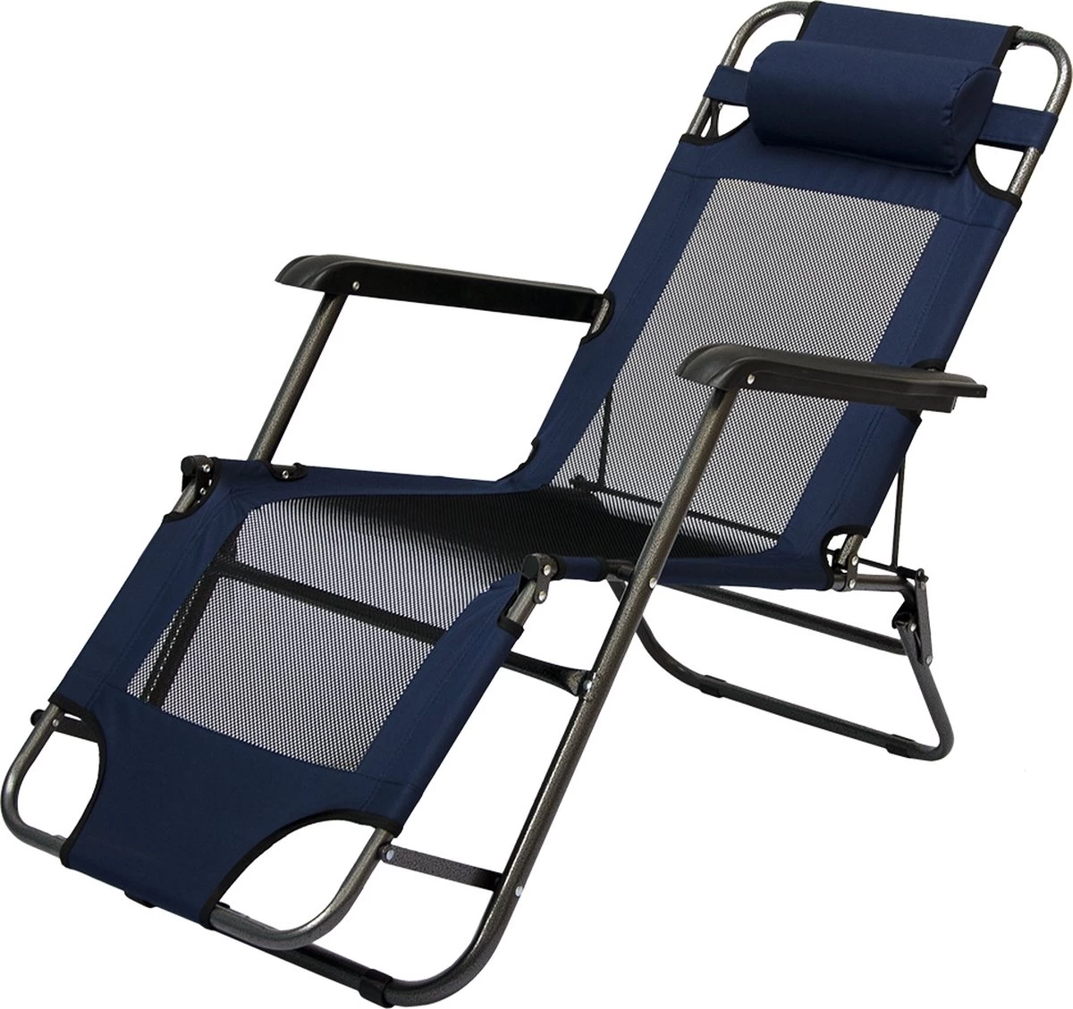 Ligstoel 155x60cm - Opvouwbaar Campingstoel Ligbed Strandstoel Tuinstoel Vouwligstoel Blauw 8 Ligstoel 155x60cm - Opvouwbaar Campingstoel Ligbed Strandstoel Tuinstoel Vouwligstoel Blauw - Afbeelding 8