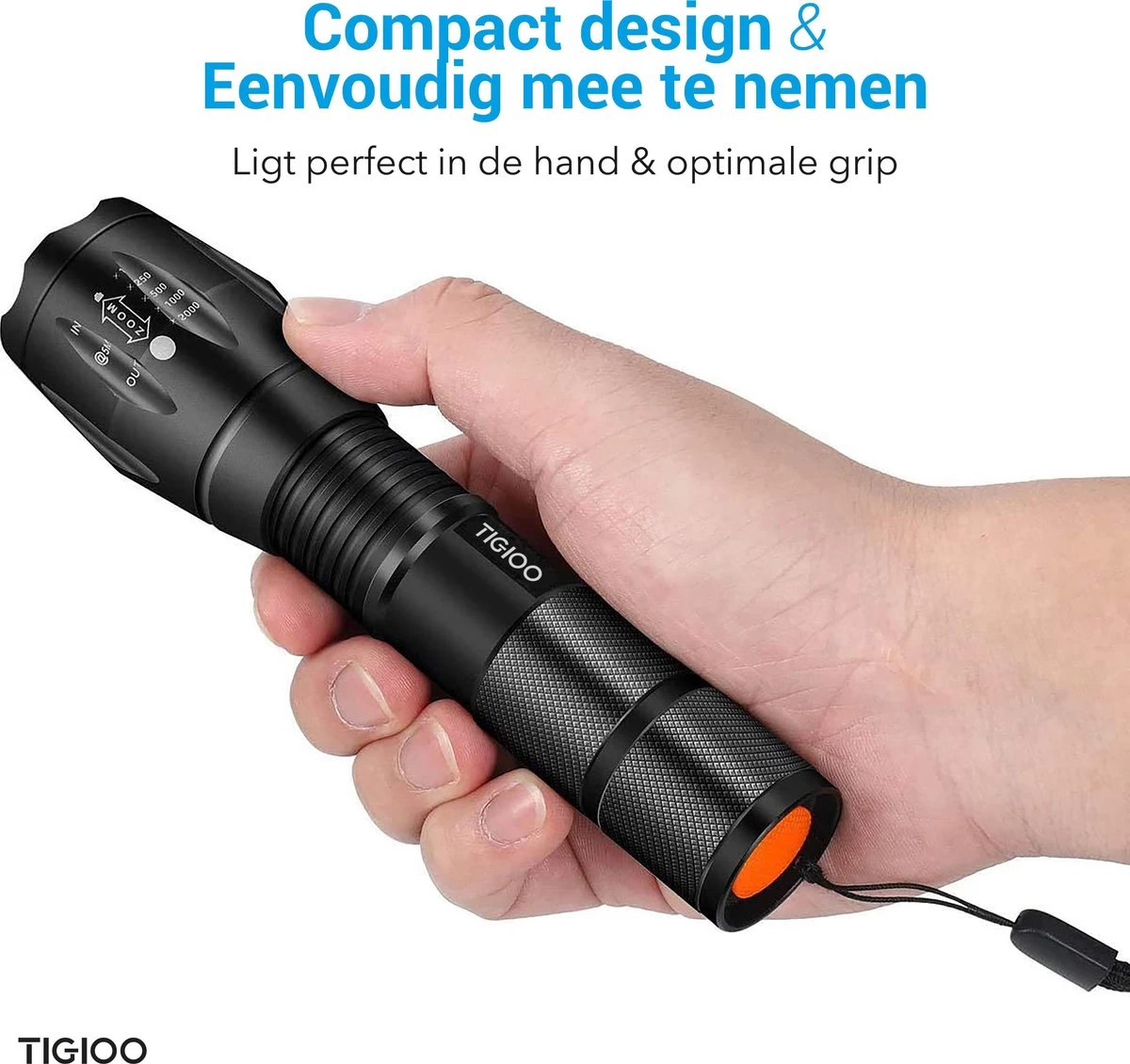 TIGIOO Zaklamp LED Oplaadbaar - Incl. Oplader & Batterij & Koffertje - Zaklamp Militaire 6 TIGIOO Zaklamp LED Oplaadbaar - Incl. Oplader & Batterij & Koffertje - Zaklamp Militaire - Afbeelding 6