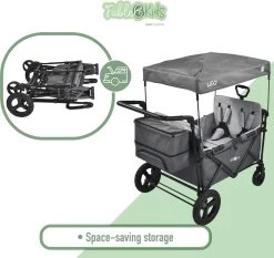 FableKids LEO X4Plus Opvouwbare Wagen Met Dak Fossil Grey -Kampeerclub 1200x1132 9